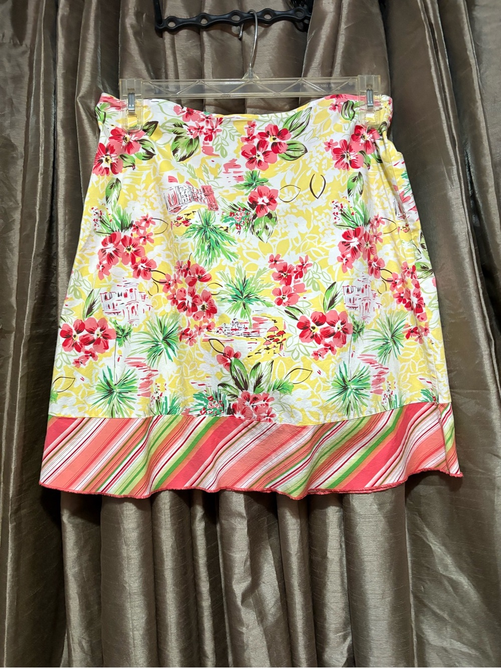 Heart Soul Yellow Floral Dress with Pink and Green Accents 17↔️21↕️ #1828